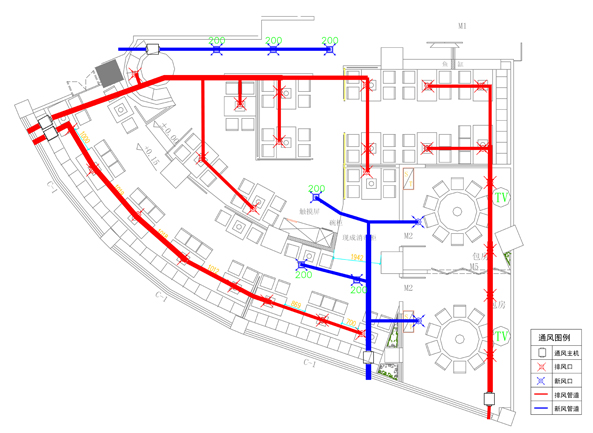 火鍋店新風(fēng)系統(tǒng)設(shè)計(jì)方案二