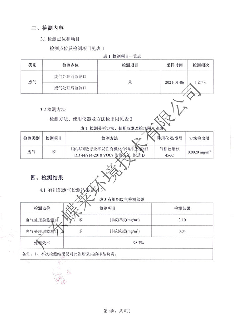 凈氣型通風(fēng)柜化學(xué)過濾器過濾效率檢測報告